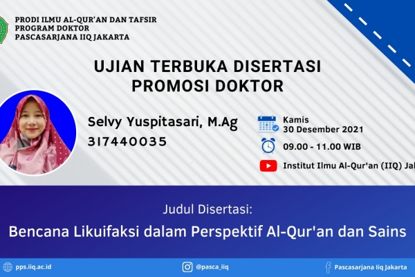 Ujian Promosi Doktor Ke-5 IIQ Jakarta “Al-Khasfu: Likuifaksi Perspektif Al-Qur’an”