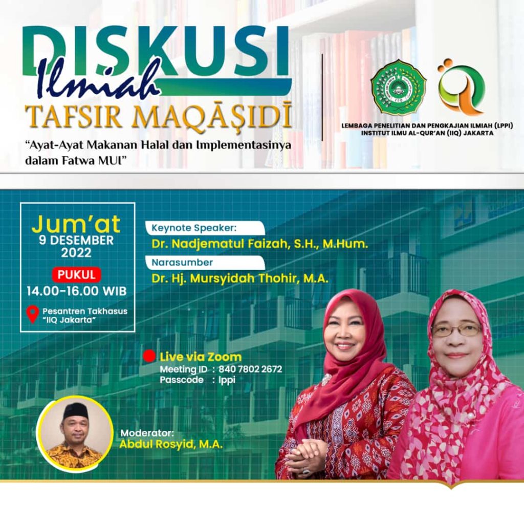 Diskusi Ilmiah Tafsir Maqasidi Ayat-Ayat Makanan Halal dan Implementasinya