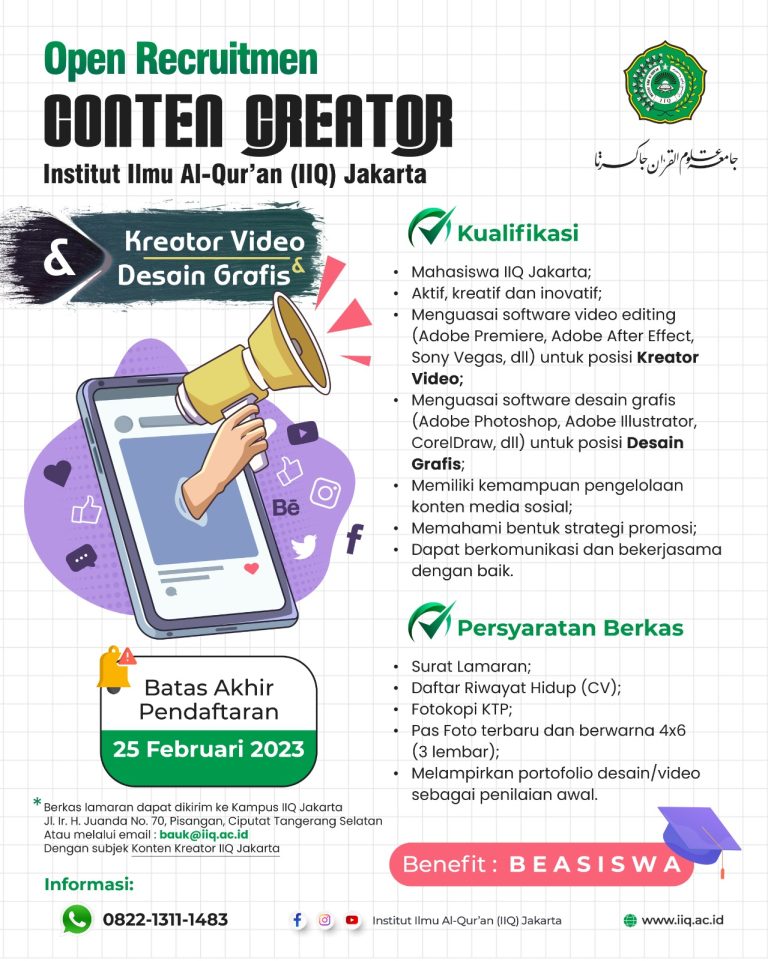Open Recruitmen Konten Kreator IIQ Jakarta