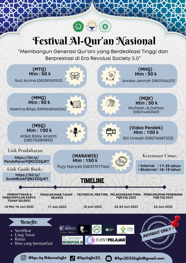 Pengumuman Lomba Festival Qur’an Nasional 2023