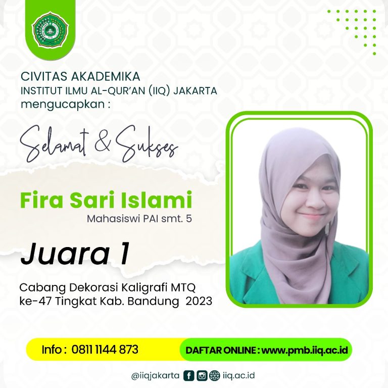 Mahasiswa IIQ Jakarta Juara 1 Cabang Dekorasi Putri pada MTQ Kabupaten Bandung