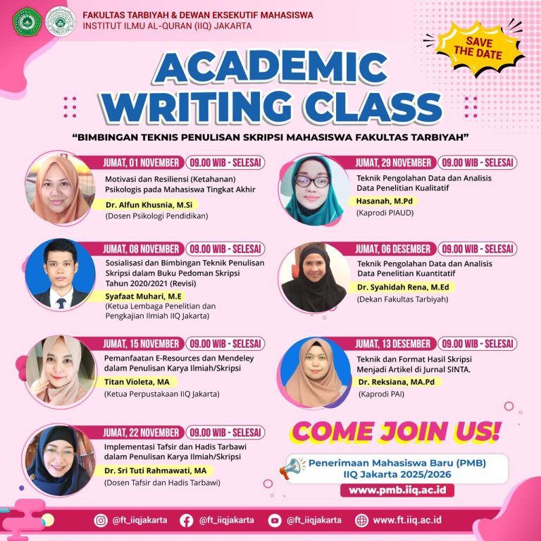 Tingkatkan Kualitas Skripsi, Fakultas Tarbiyah Gelar Kegiatan  Gelar Academic Writing Class Bagi Mahasiswa Akhir