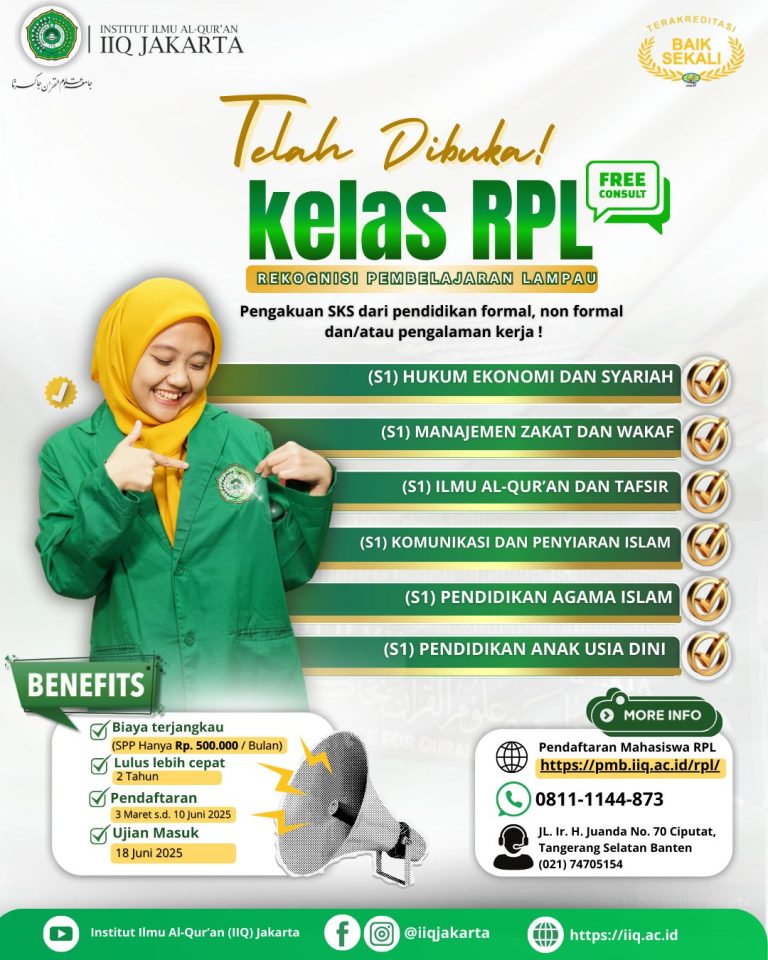 IIQ Jakarta Buka Kelas RPL, Kesempatan Emas Kuliah Lebih Cepat dan Terjangkau, Yuk Daftar