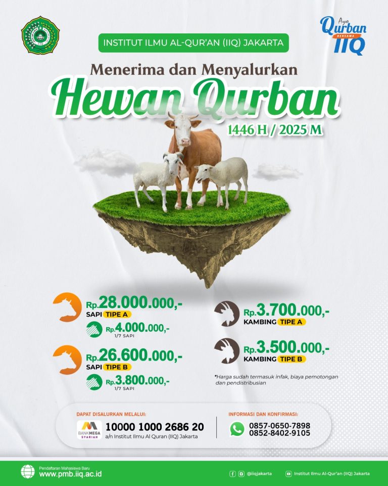 IIQ Jakarta Menerima dan Menyalurkan Hewan Qurban 1446 H/2025 M