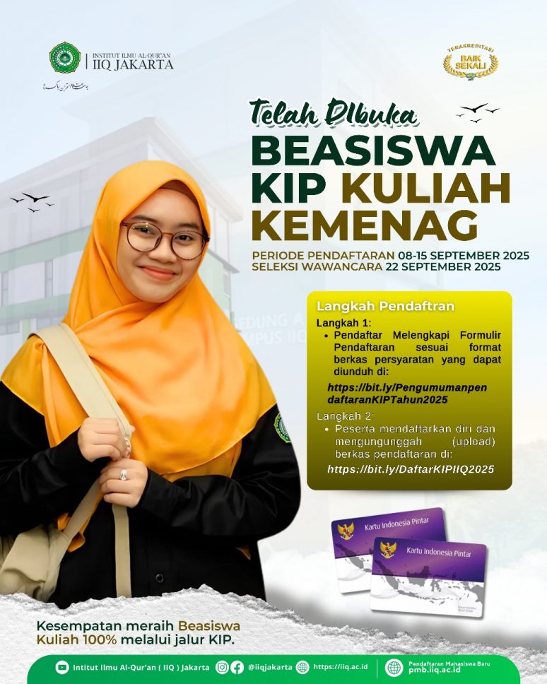 IIQ Jakarta Buka Pendaftaran Beasiswa KIP Kuliah 2025