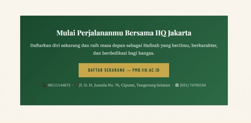 IIQ Jakarta Buka PMB 2026/2027: Kampus Perempuan Islam Pertama di Indonesia Cetak Hafizah Berprestasi Dunia
