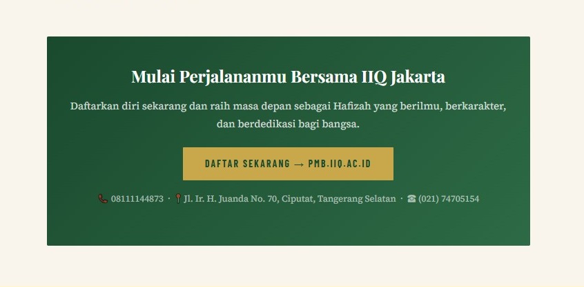 IIQ Jakarta Buka PMB 2026/2027: Kampus Perempuan Islam Pertama di Indonesia Cetak Hafizah Berprestasi Dunia