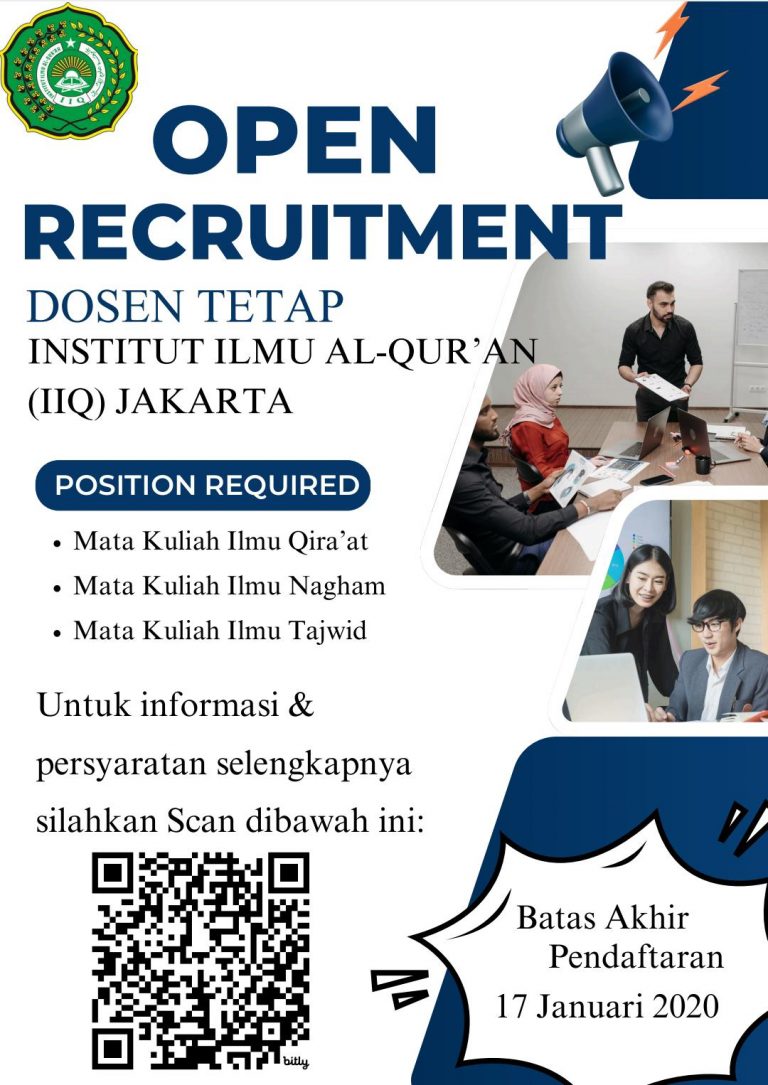 Pengumuman Open Rekrutmen Dosen Tetap IIQ Jakarta Tahun 2020