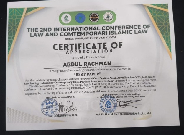 Assoc. Prof. Dr. Abdul Rachman, Lc, M.Sh Pimpin Tim Riset IIQ Jakarta Raih Best Paper pada Konferensi Internasional di Makassar