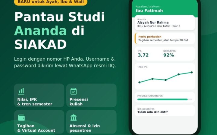Langkah Baru IIQ Jakarta: Permudah Orang Tua Pantau Studi Mahasiswa Lewat SIAKAD